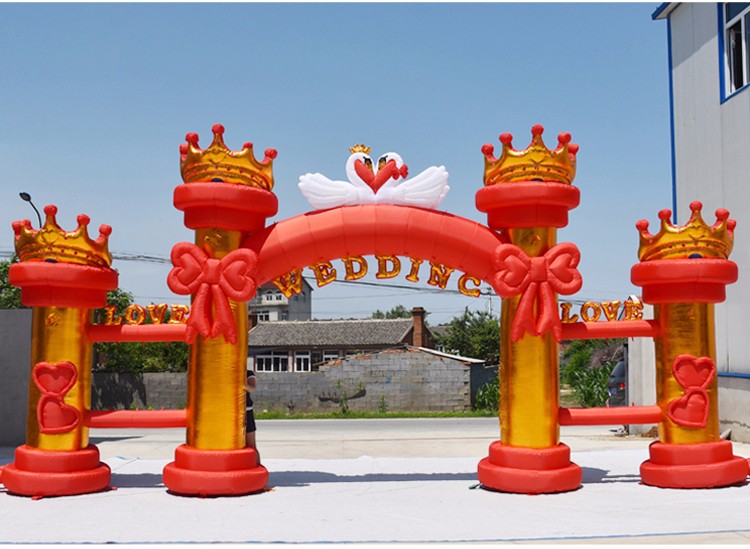 毛道乡红色婚庆气模拱门